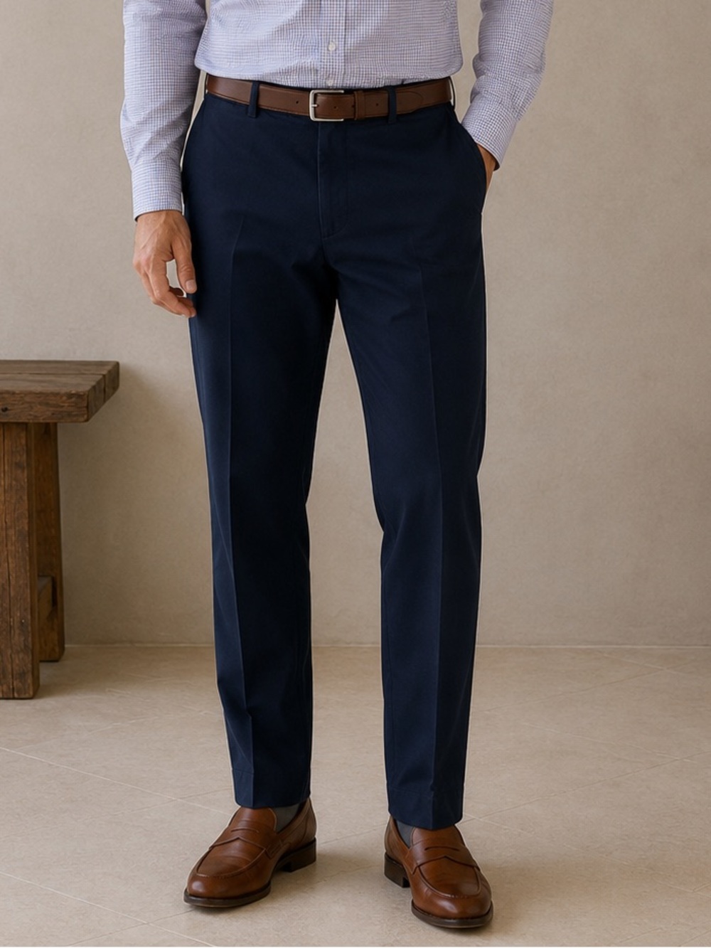 Men's Navy Dress Pants - Classic Tailored Fit